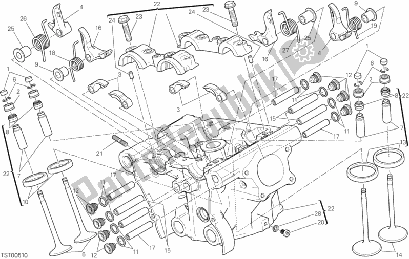 Todas las partes para Cabeza Vertical de Ducati Monster 1200 S Stripes USA 2016